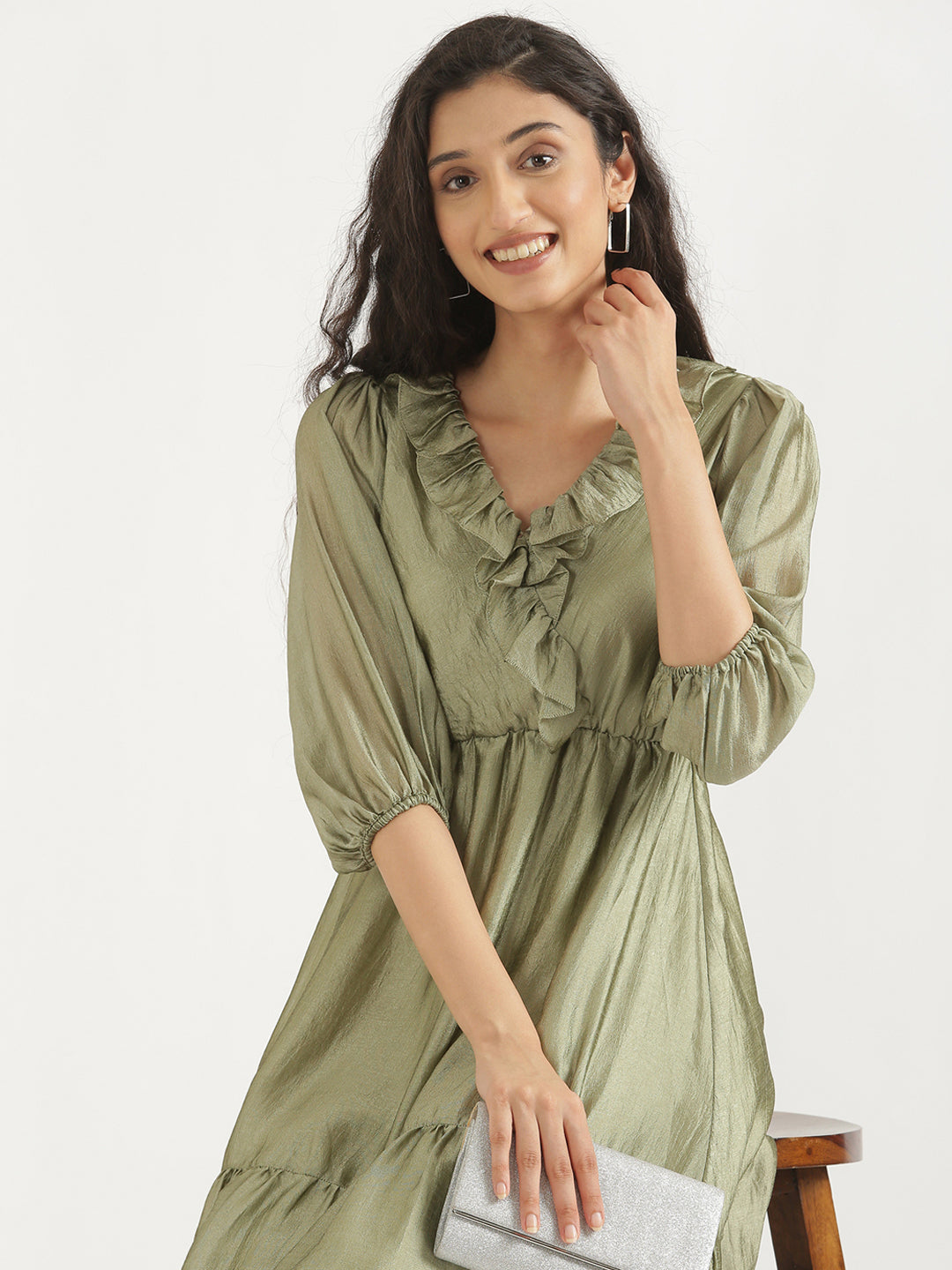 Olive Angarakha Dress